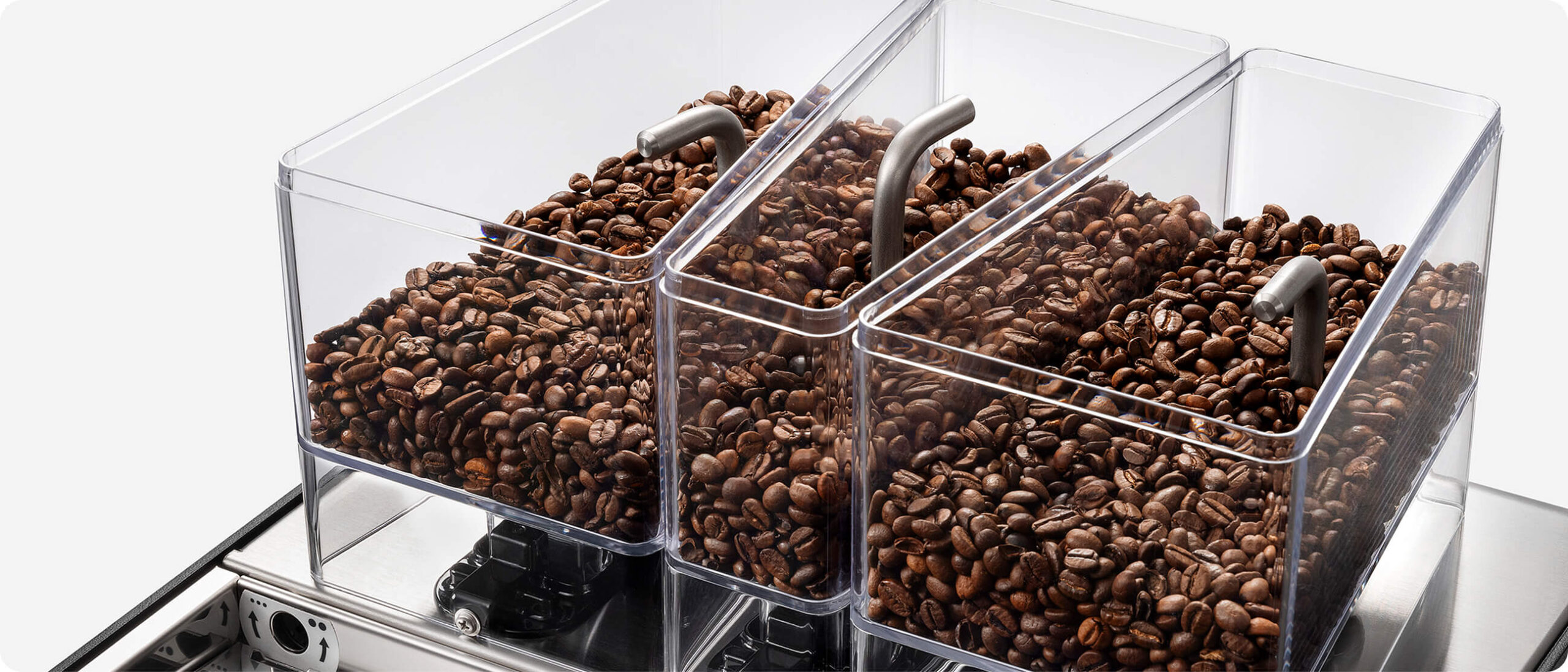 UNIC Espresso Machine TANGO XP Superautomatic 3 hoppers and cup warmer details